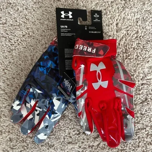 UA UNDER ARMOUR F8 LE FREEDOM RECEIVER FOOTBALL GLOVES - Picture 3 of 4